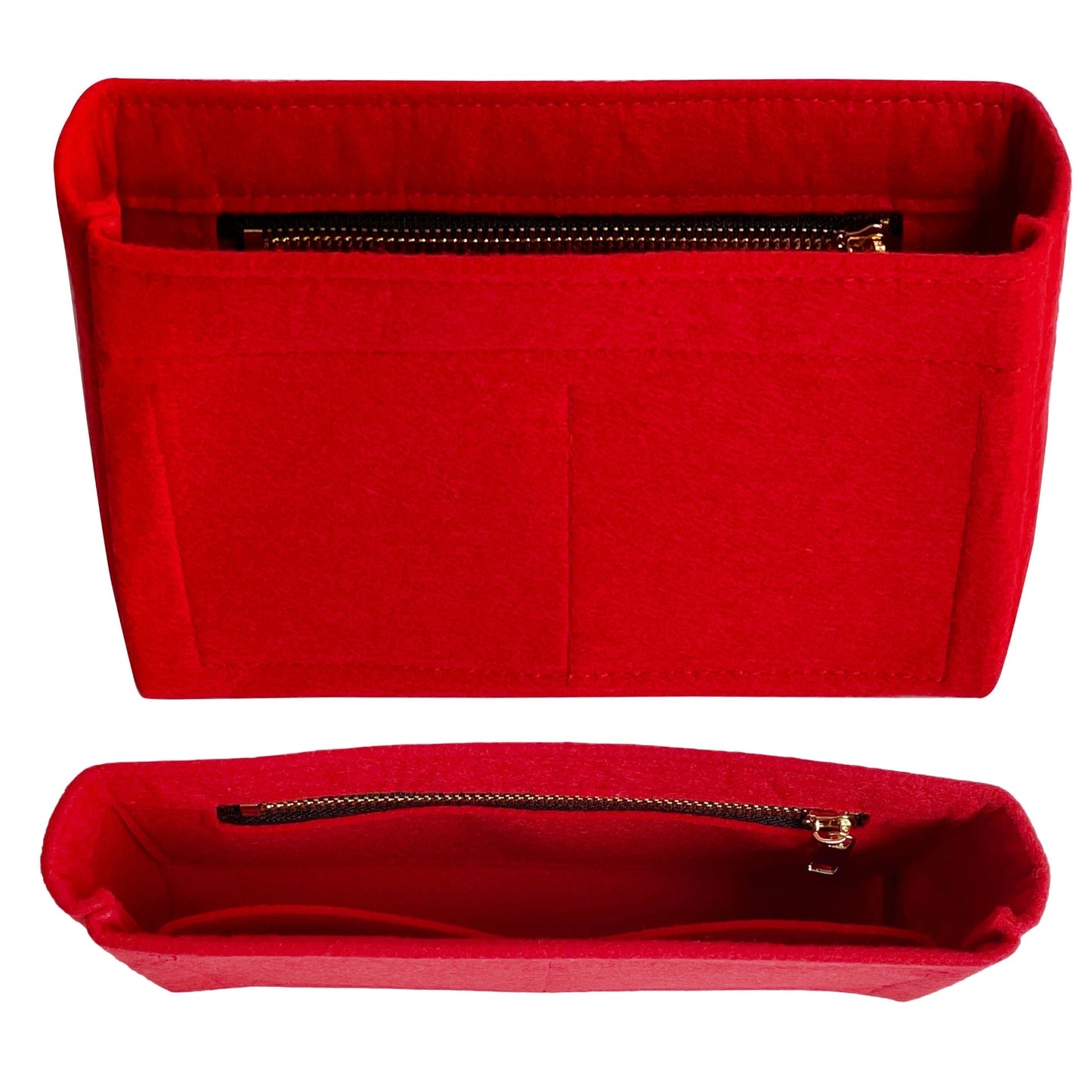 Organizer for [Mini Toy Shopping, Saint Laurent (YSL)] Bag Insert (Felt, Slim with Zip Pocket)