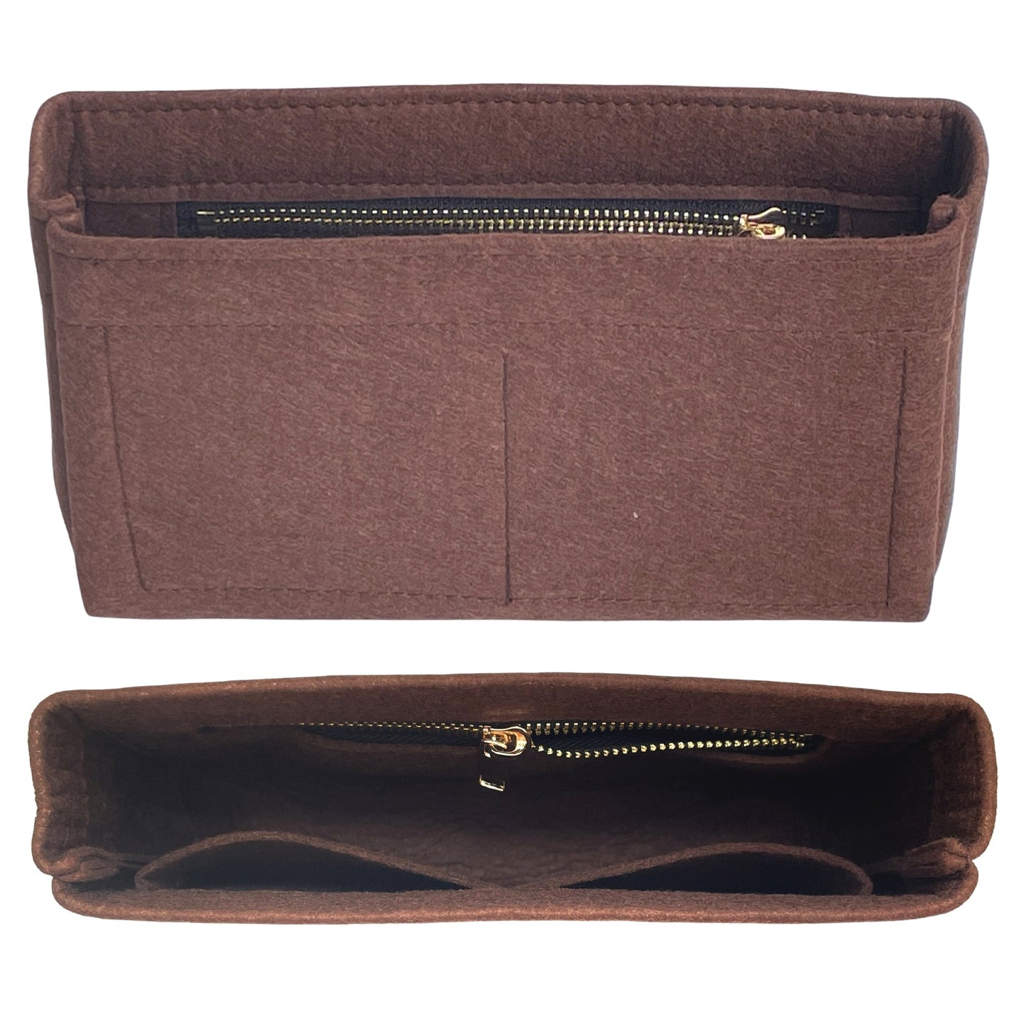 Organizer for [Medium Puffer, Saint Laurent (YSL)] Bag Insert (Felt, Slim with Zip Pocket)