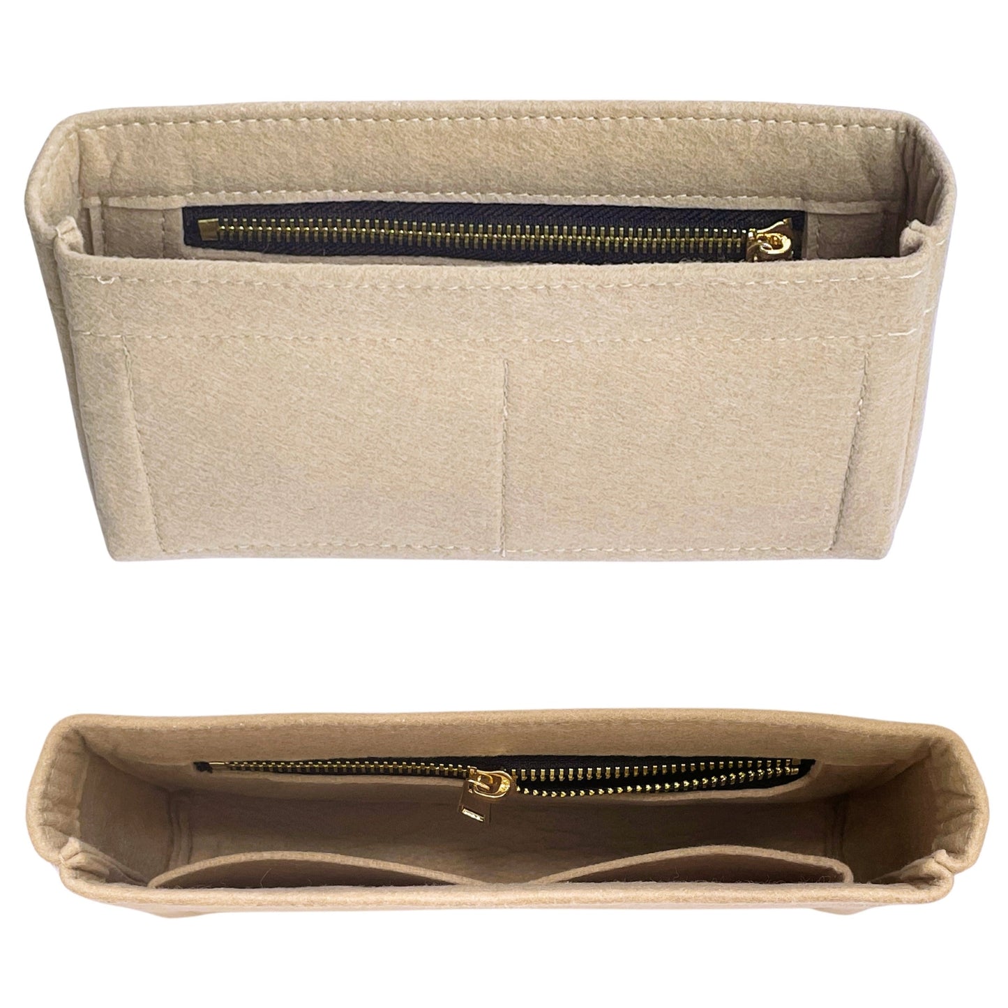Organizer for [Calypso Small, Saint Laurent (YSL)] Bag Insert (Felt, Slim with Zip Pocket)
