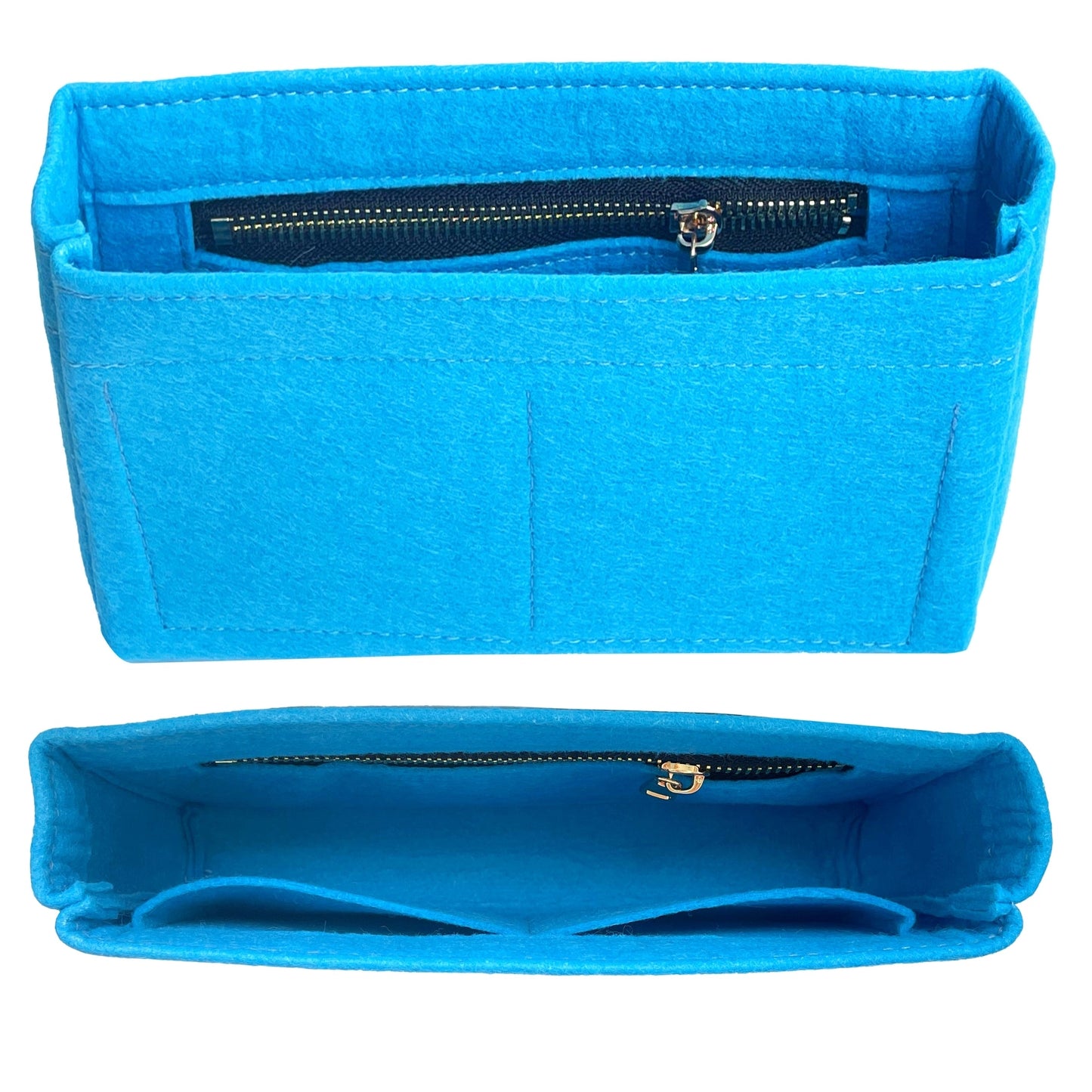 Organizer for [Toy Puffer, Saint Laurent (YSL)] Bag Insert (Felt, Slim with Zip Pocket)