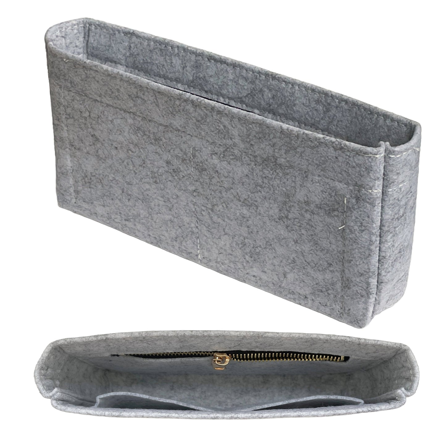 Organizer for [Niki Satchel, Saint Laurent (YSL)] Bag Insert (Felt, Slim with Zip Pocket)