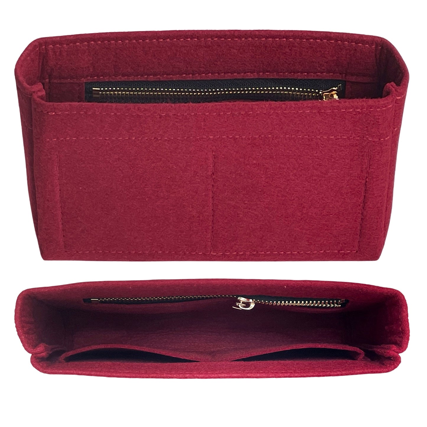 Organizer for [Belle De Jour Clutch, Saint Laurent (YSL)] Bag Insert (Felt, Slim with Zip Pocket)