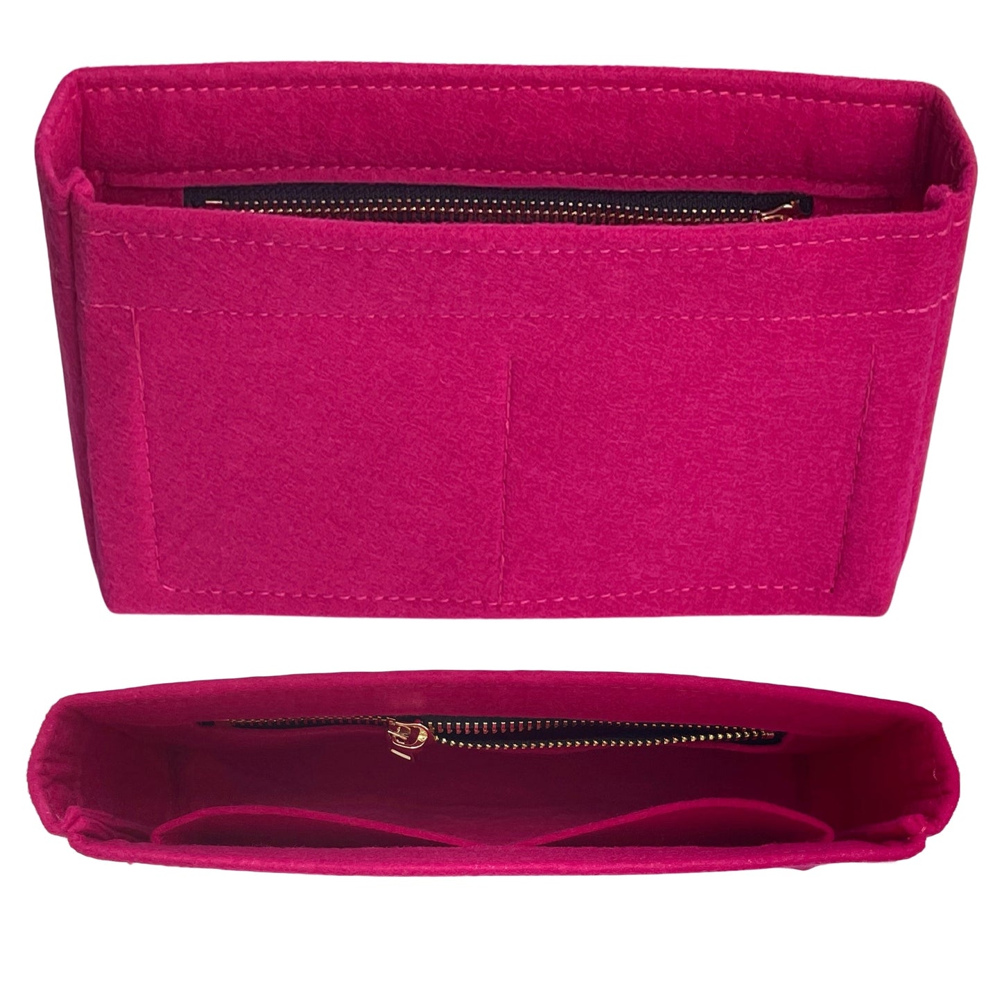 Organizer for [Calypso Small, Saint Laurent (YSL)] Bag Insert (Felt, Slim with Zip Pocket)