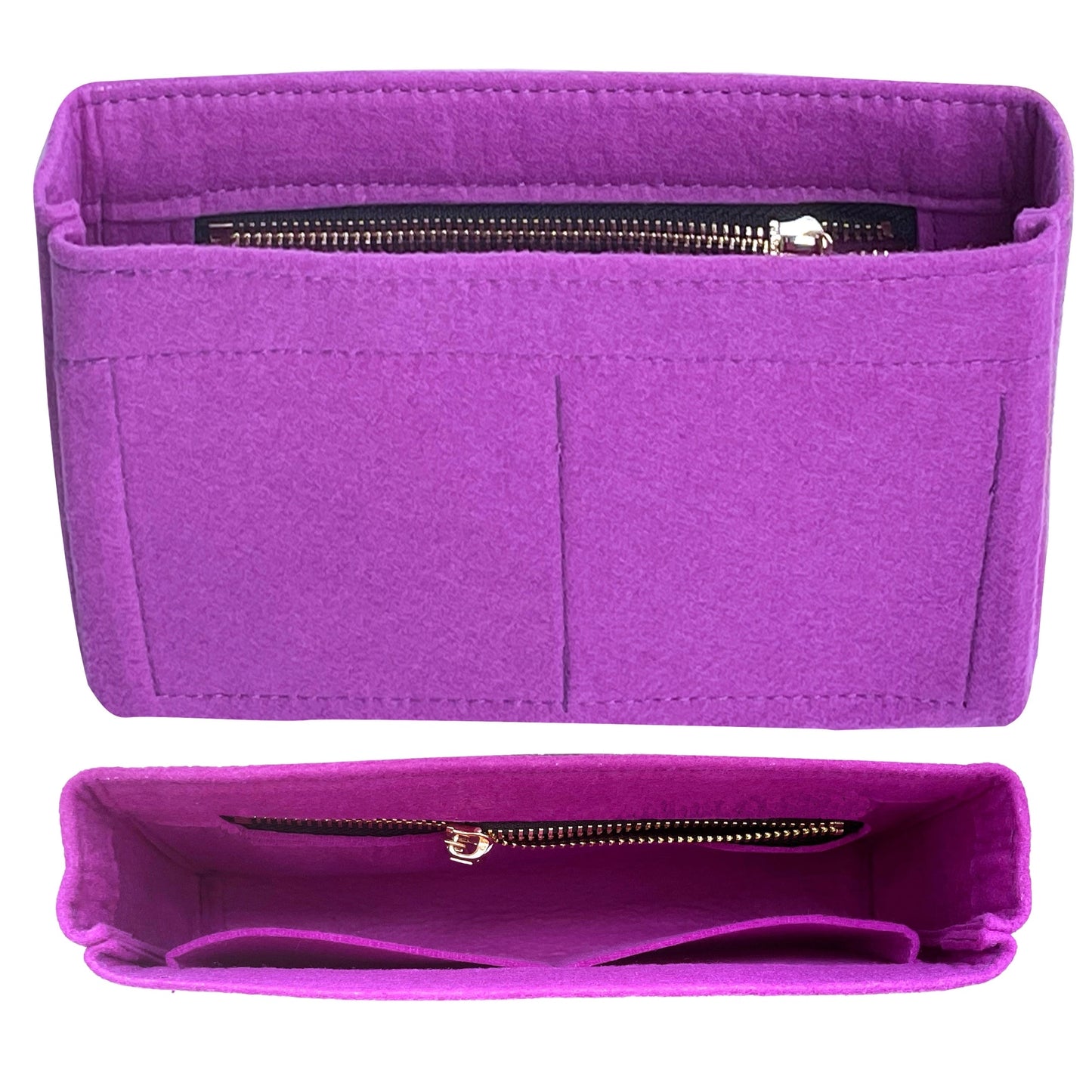 Organizer for [College Mini, Saint Laurent (YSL)] Bag Insert (Felt, Slim with Zip Pocket)