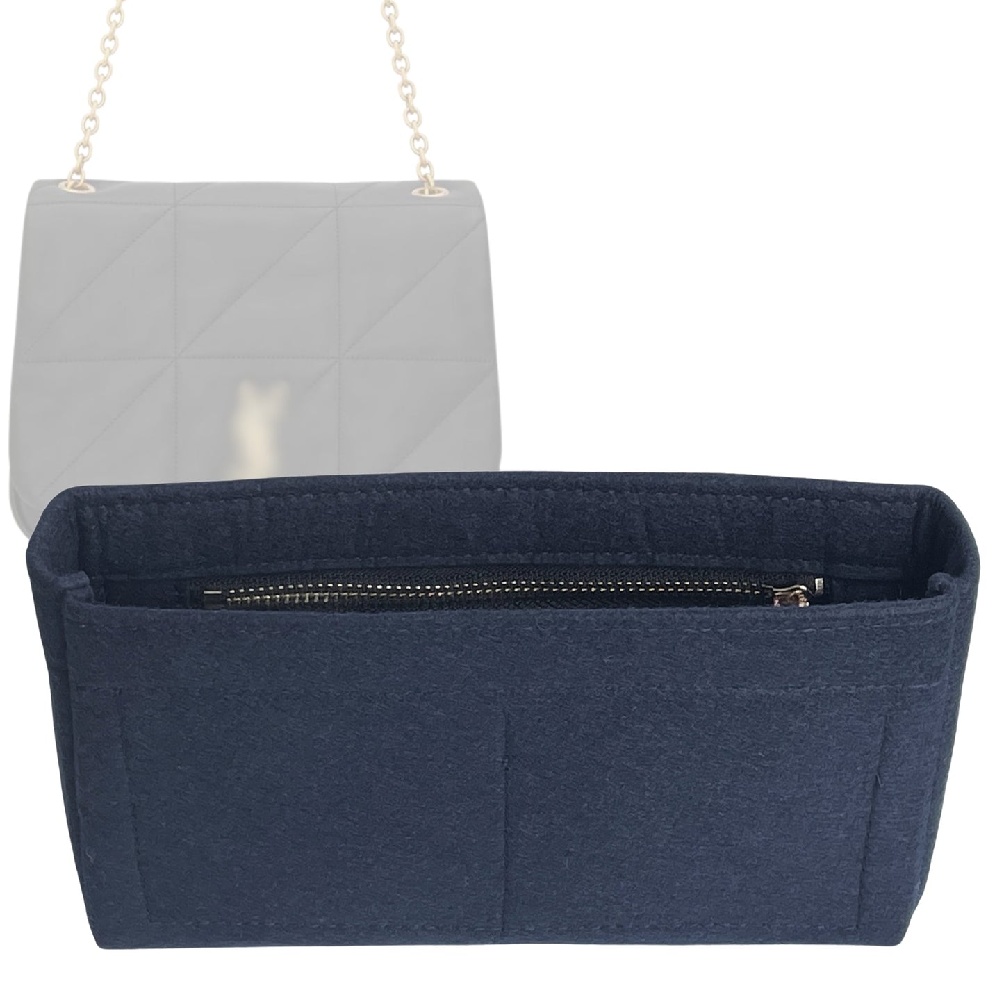 Organizer for [Jamie 4.3 mini in lambskin, Saint Laurent (YSL)] Bag Insert (Felt, Slim with Zip Pocket)