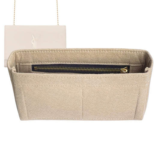Organizer for [KATE Small, Saint Laurent (YSL)] Bag Insert (Felt, Slim with Zip Pocket)