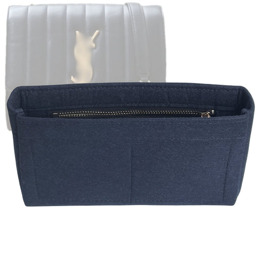 Organizer for [Medium Vicky Chain, Saint Laurent (YSL)] Bag Insert (Felt, Slim with Zip Pocket)