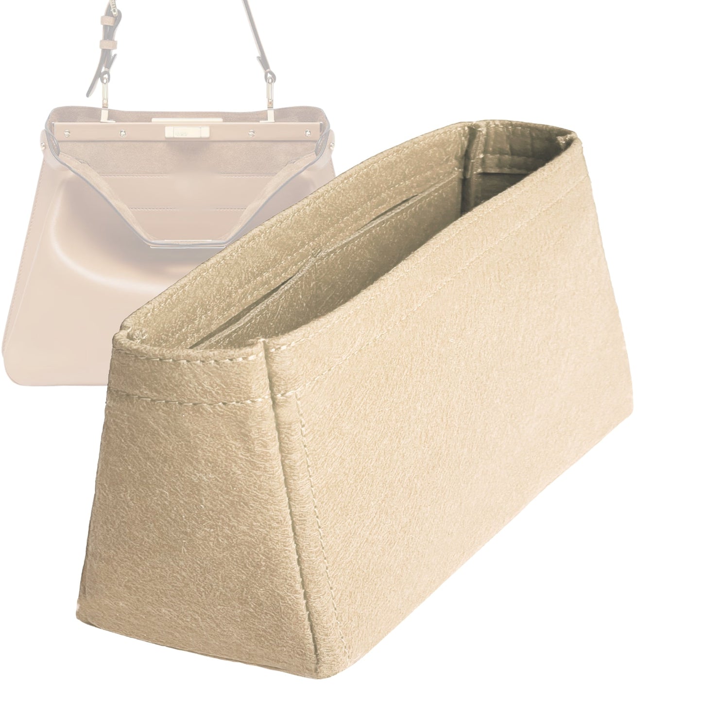 Organizer for [Peekaboo X-Lite Medium, Fendi] Bag Insert (Felt, Trapezoid Shape)