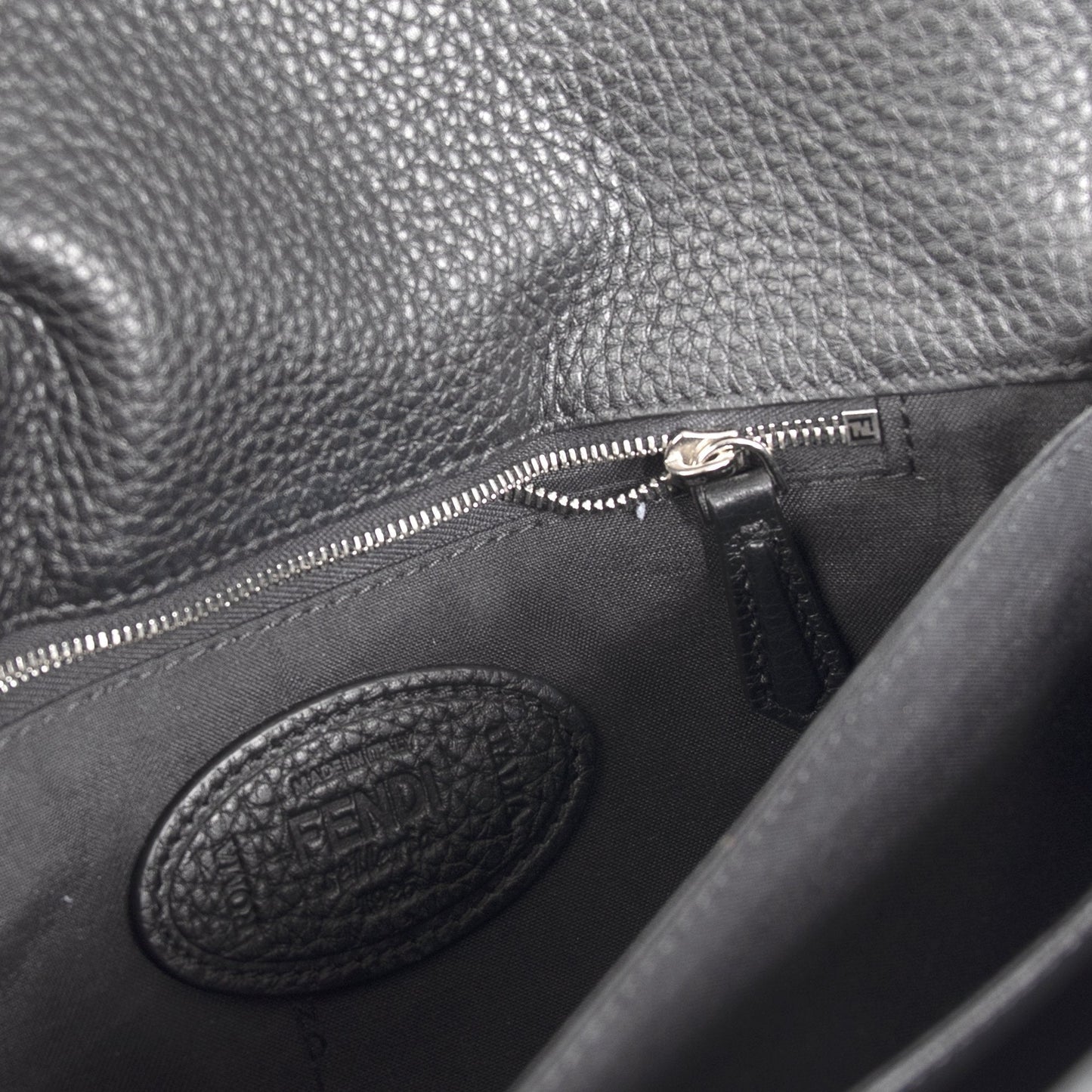 Fendi 2019 Black Calfskin Baguette Clutch