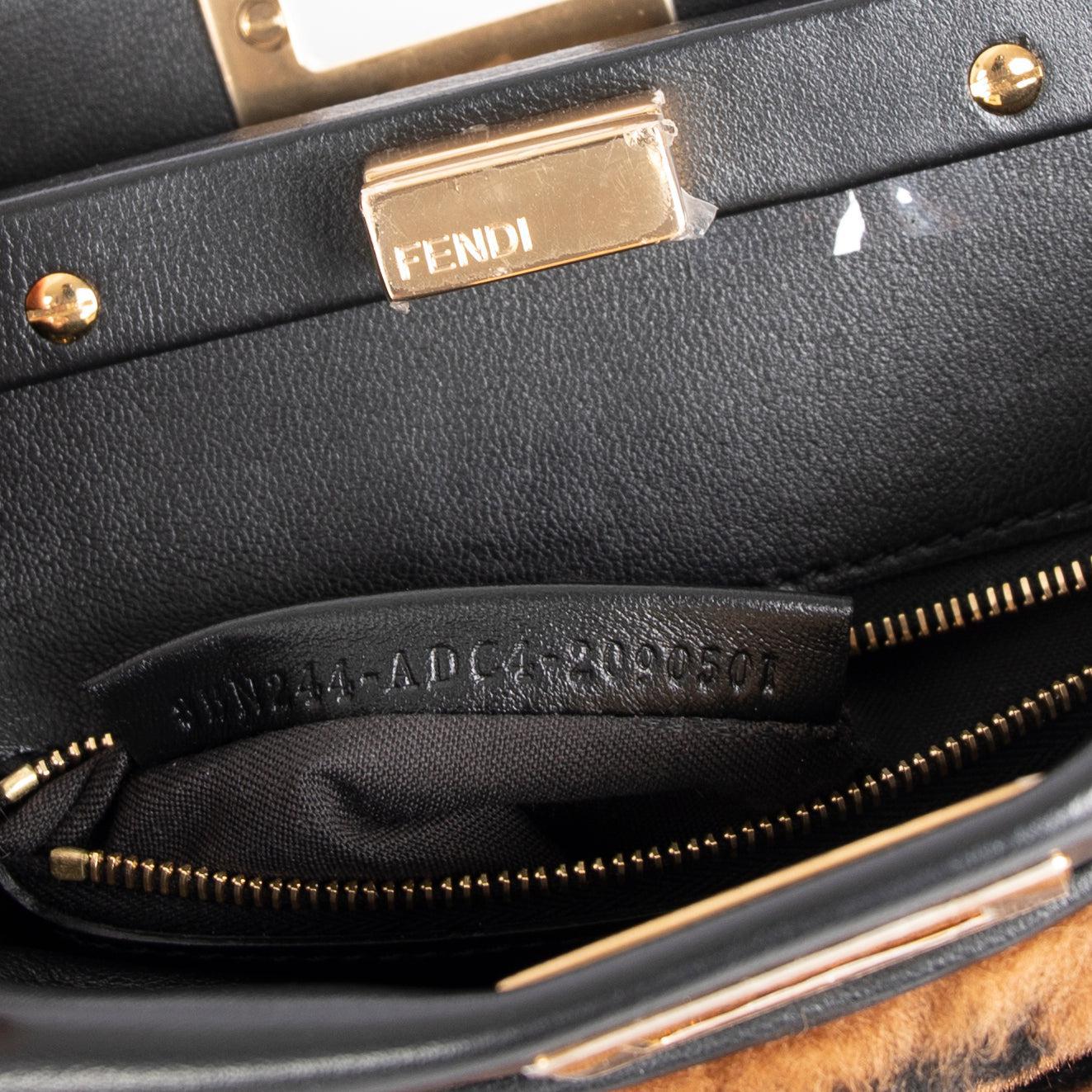 Fendi 2020 Mini Shearling Zucca Peekaboo Bag