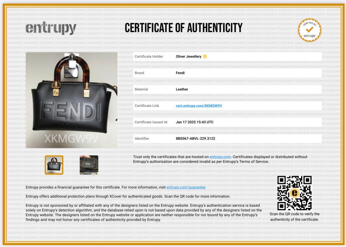 Fendi 2022 Black Leather By the Way Mini Boston Bag