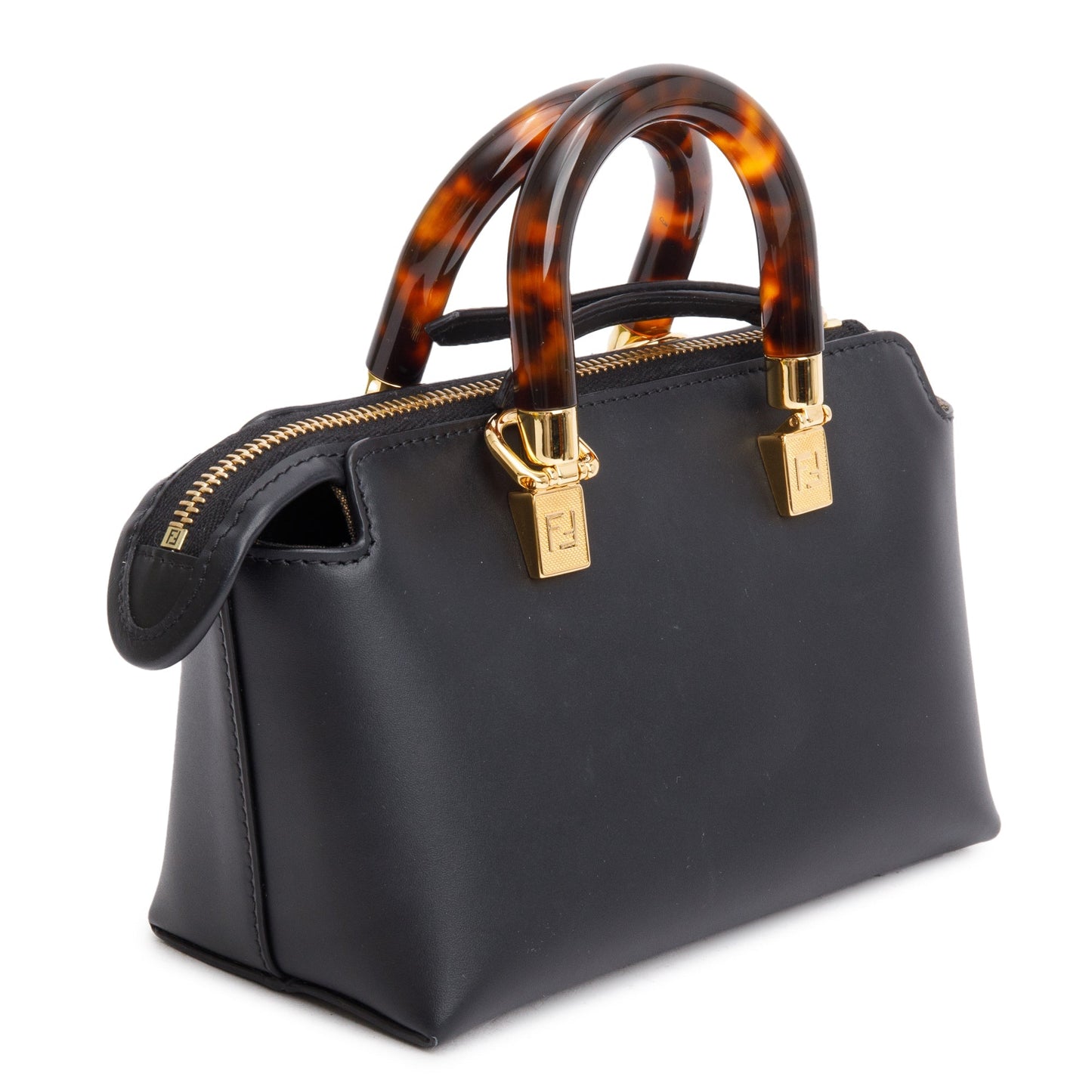 Fendi 2022 Black Leather By the Way Mini Boston Bag