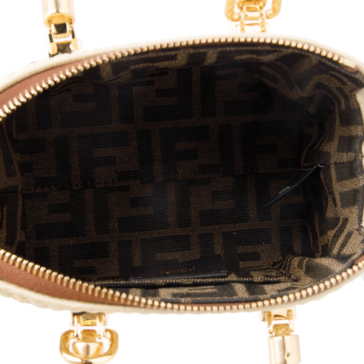Fendi 2024 Neutral Raffia By the Way Mini Boston Bag
