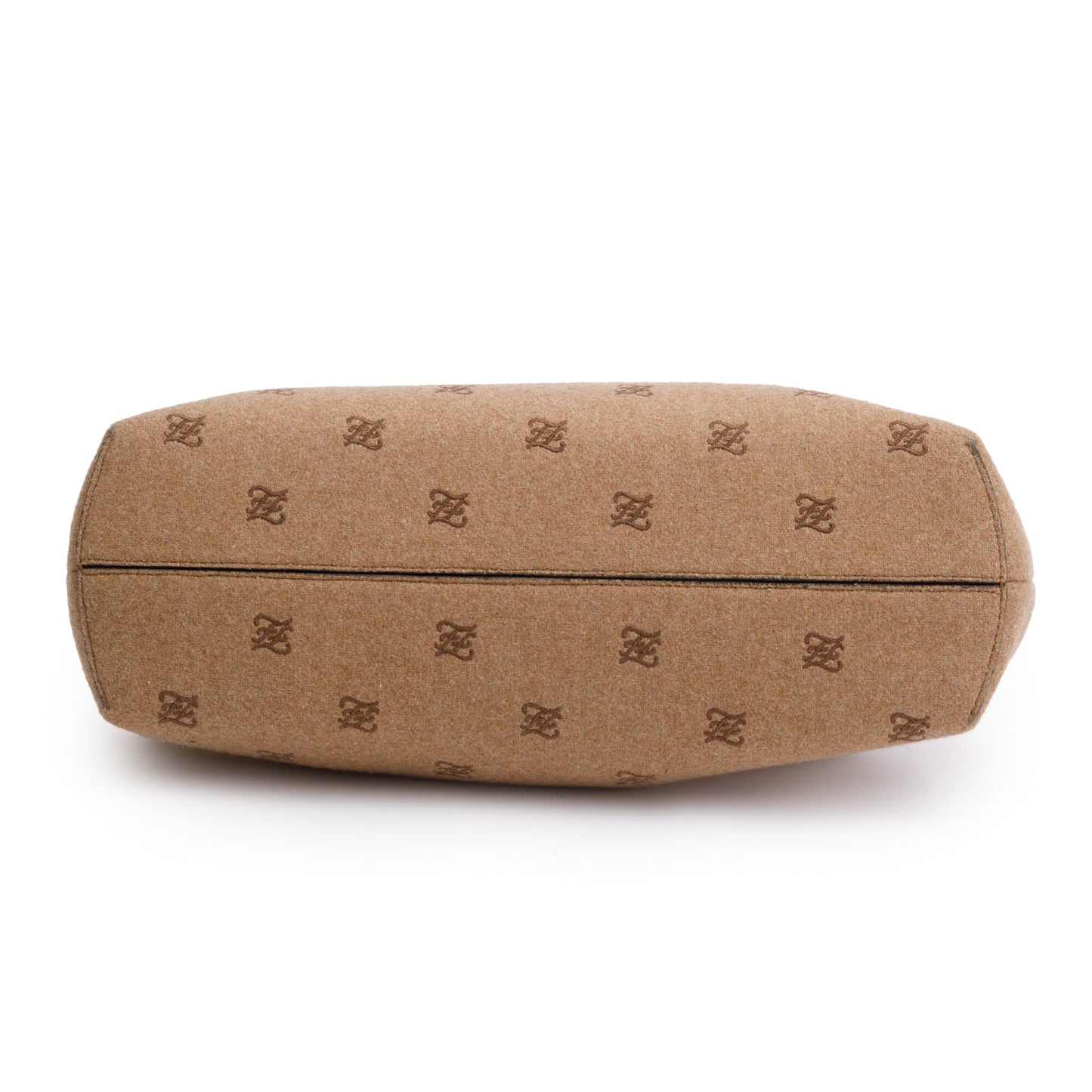 Fendi Beige Flannel Karligraphy Embroidered Medium Fendi First Bag