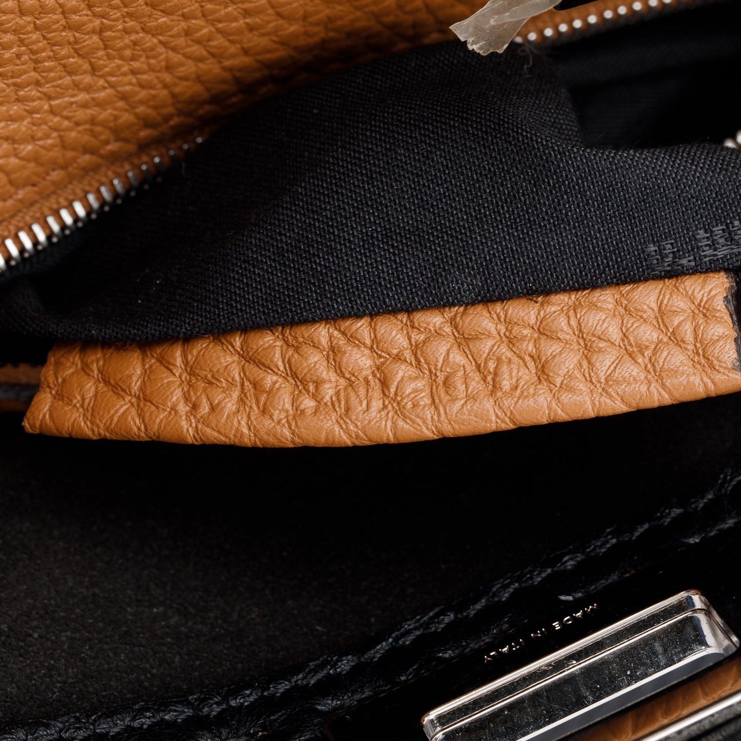 Fendi Black Calfskin Leather Mini Peekaboo ISeeU Bag