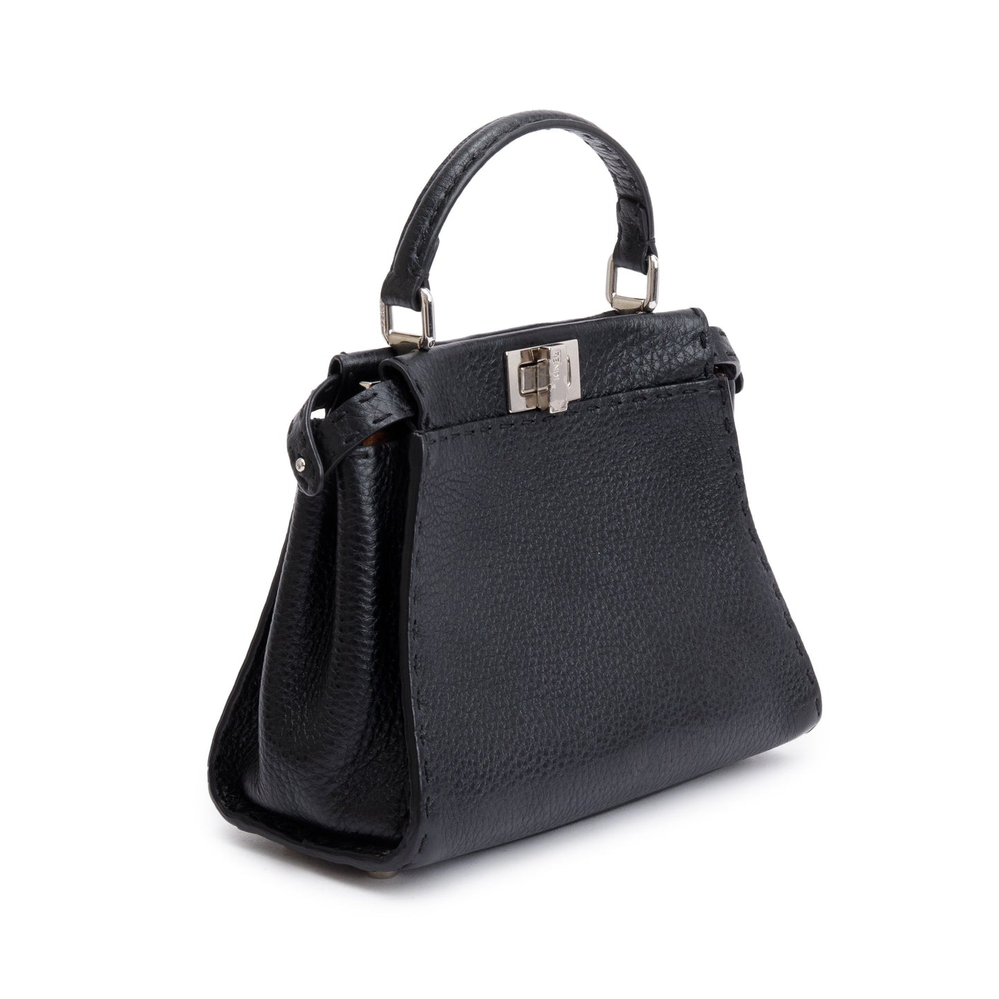 Fendi Black Calfskin Leather Mini Peekaboo ISeeU Bag