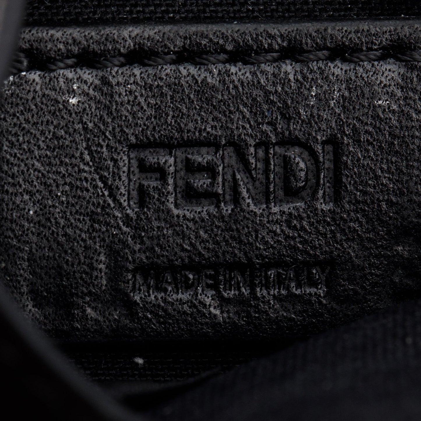 Fendi Black Calfskin Leather Monster Motif Card Case