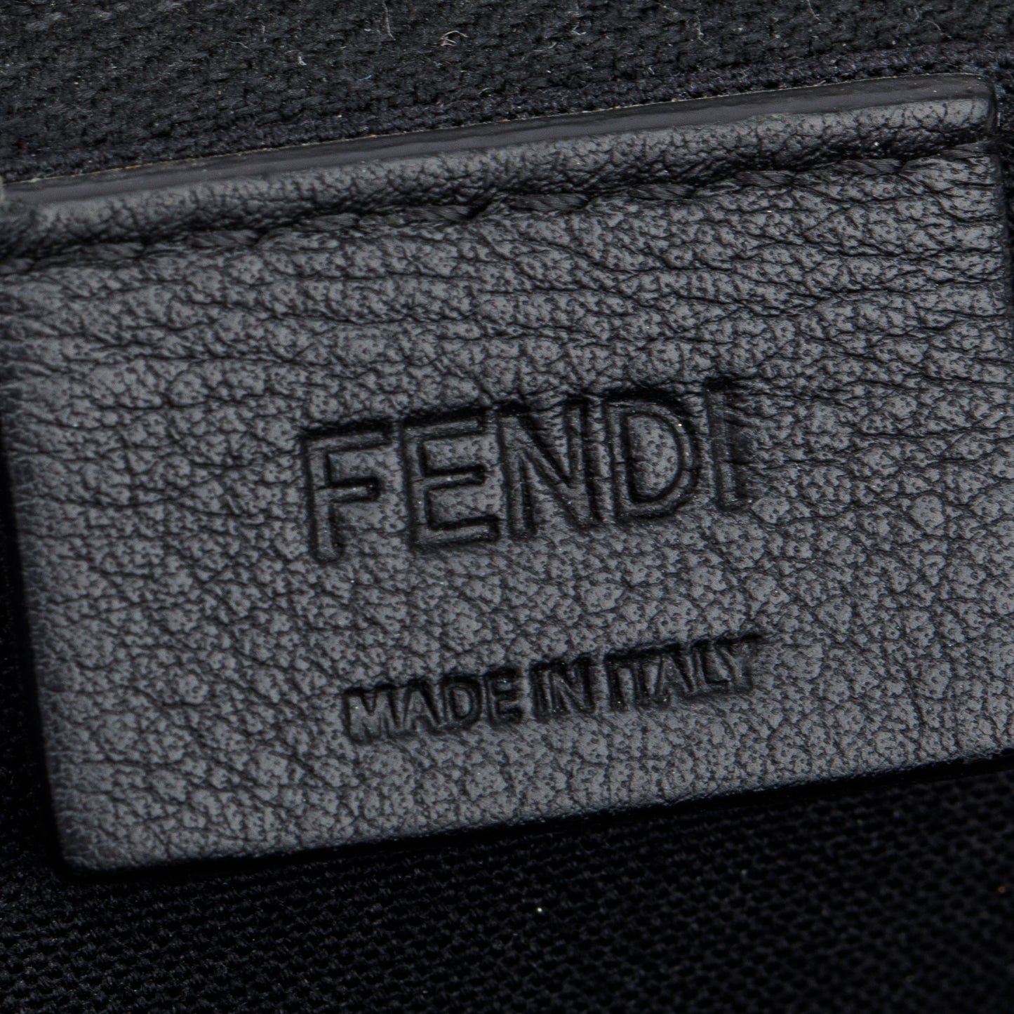 Fendi Black Calfskin Leather Studded Heart Zip Around Clutch