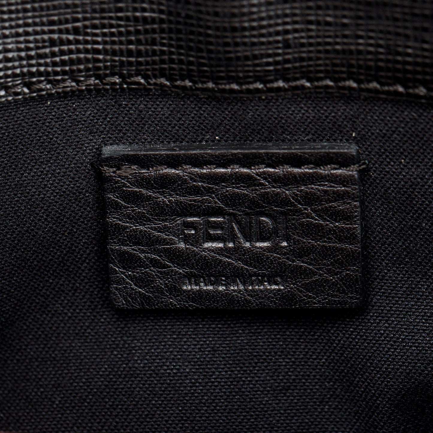 Fendi Black Calfskin Leather Studded Karlito Wallet on Chain