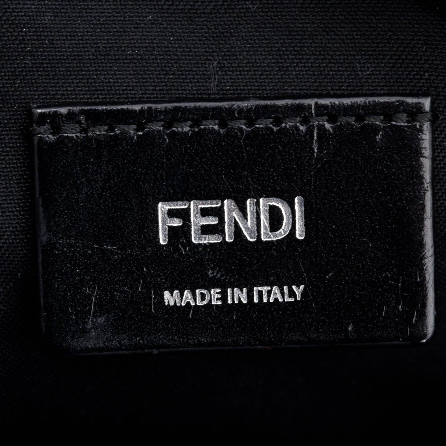 Fendi Black Vitello Liberty Leather Grey FF Canvas Diagonal Camera Case Bag