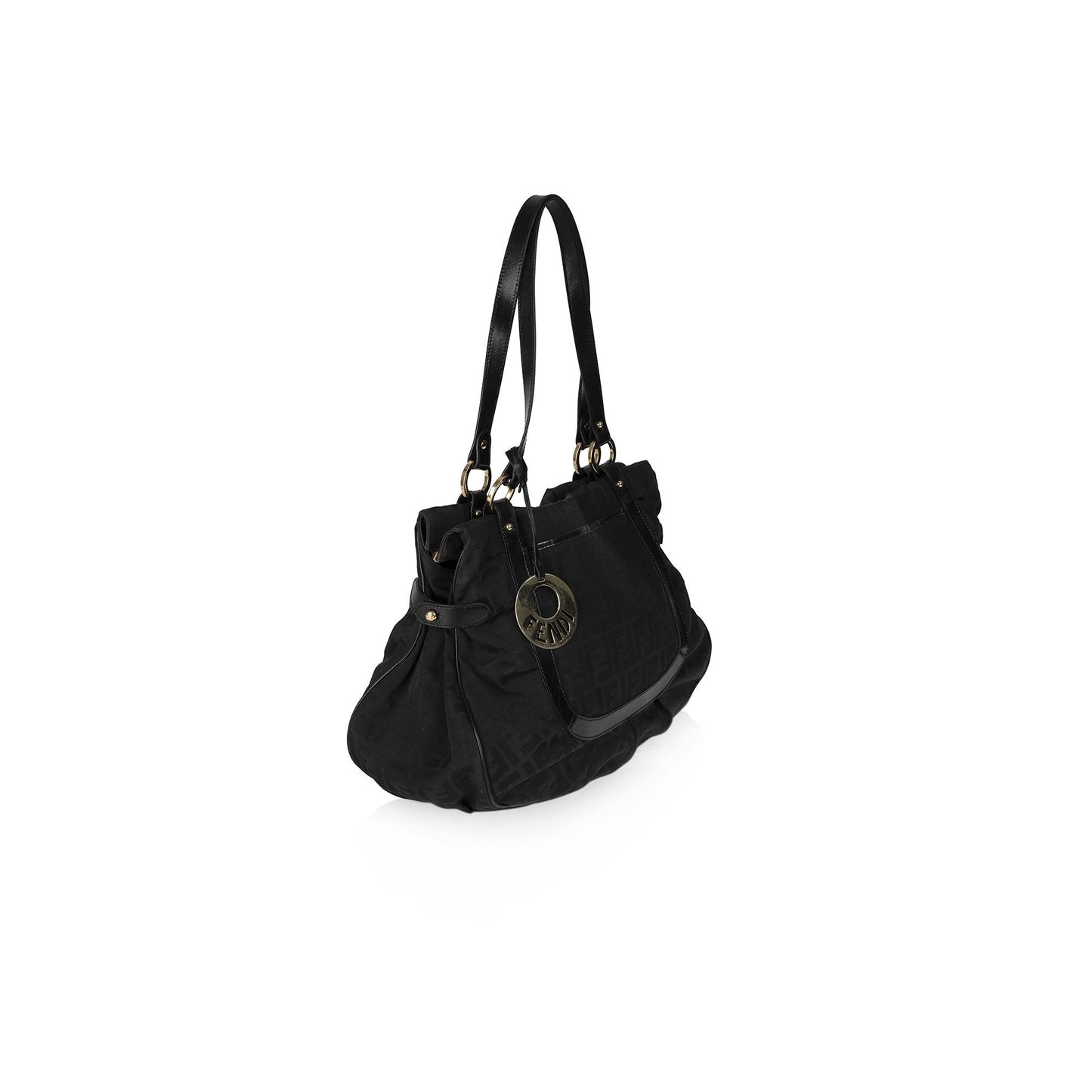 Fendi Black Zucca Large Chef  Shoulder Bag
