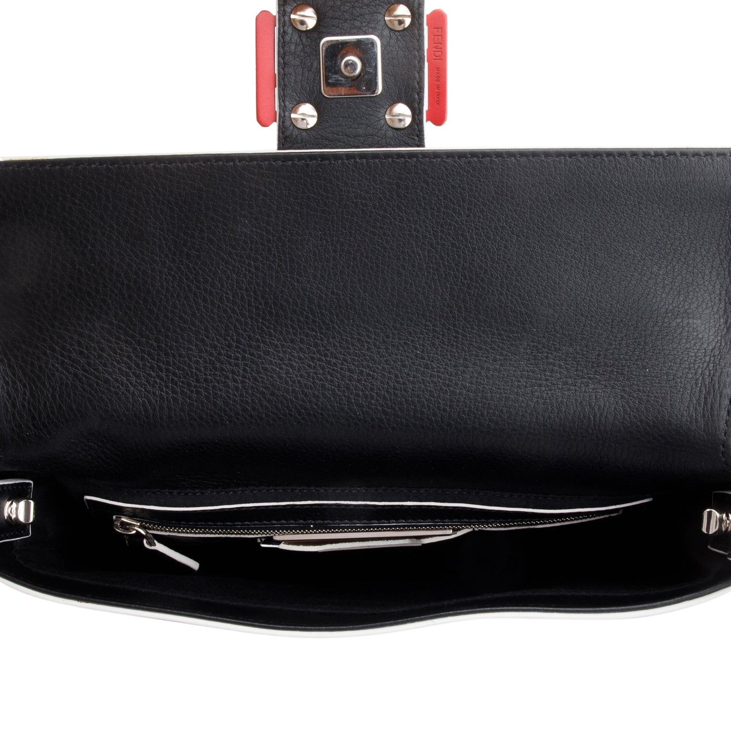 Fendi Black/Yellow Calf Leather Monster Eye Convertible Baguette Bag