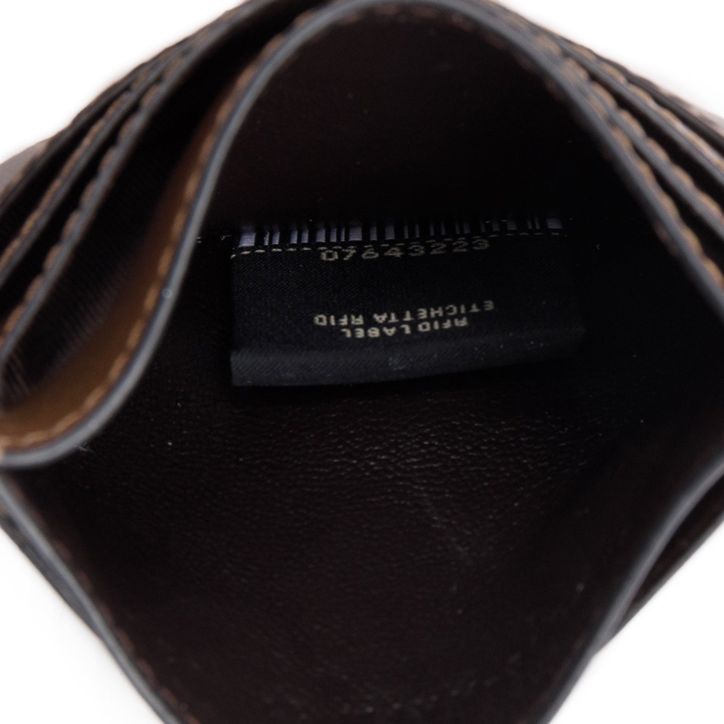 Fendi Brown & Black Vitello Soft FF Embossed Leather Card Holder