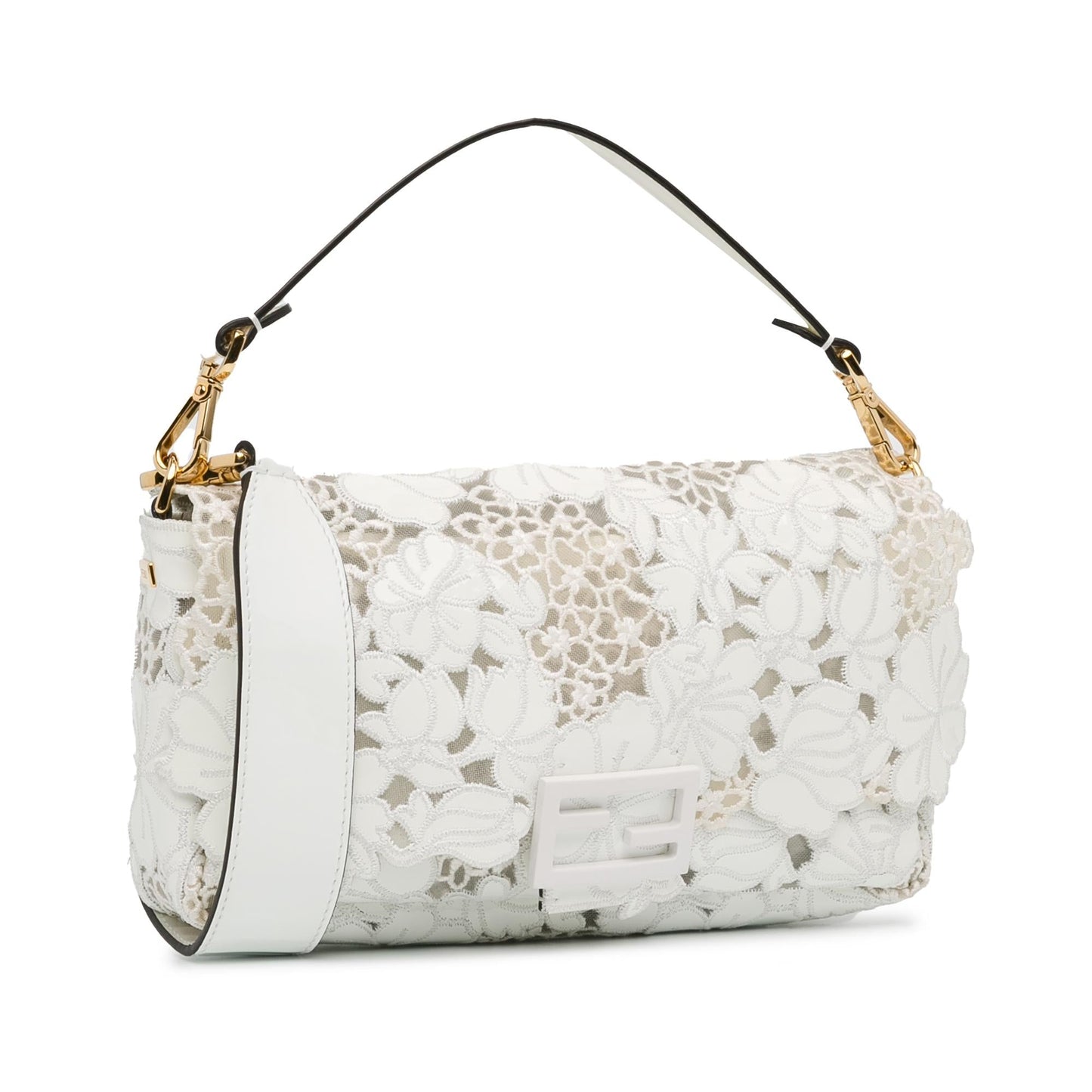 Fendi Embroidered Lace Baguette Satchel (SHG-iD9Gxu)