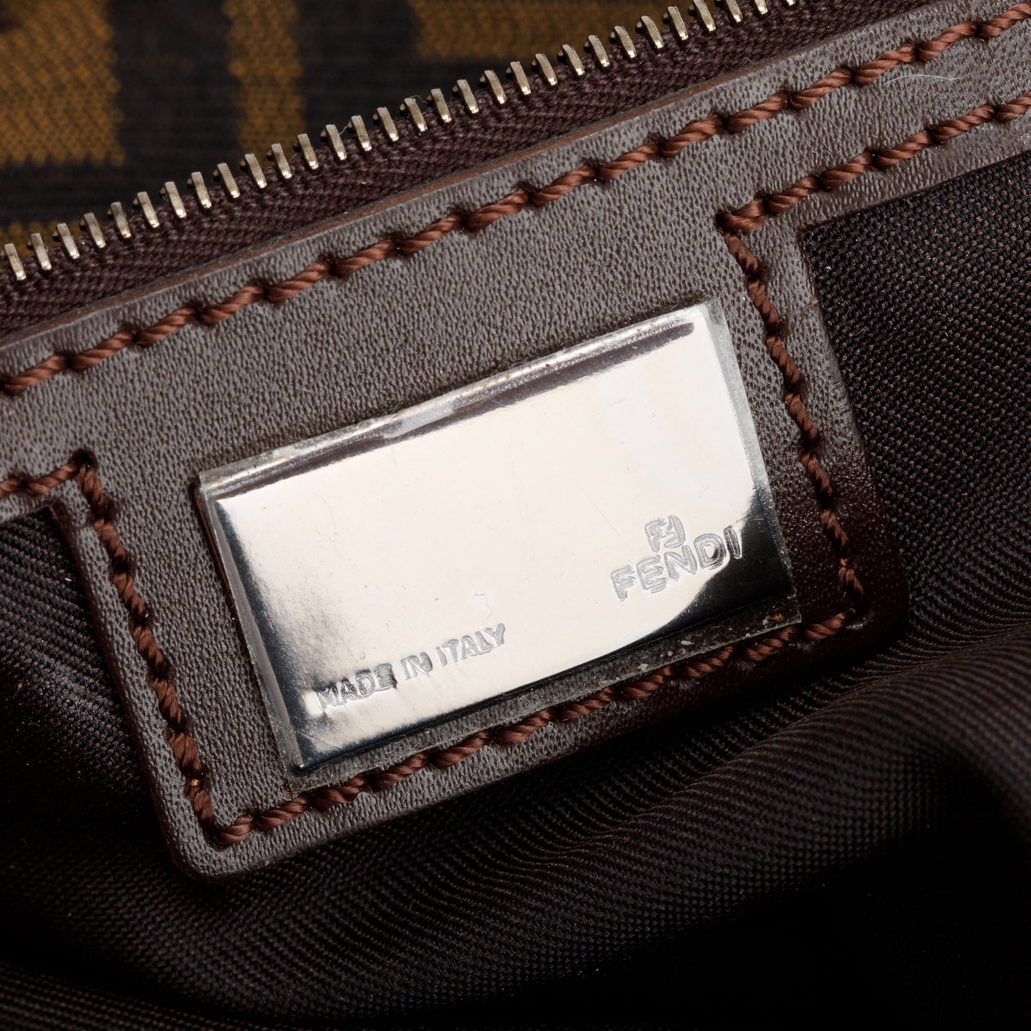 Fendi FF Zucca Mama Forever Baguette Shoulder Bag