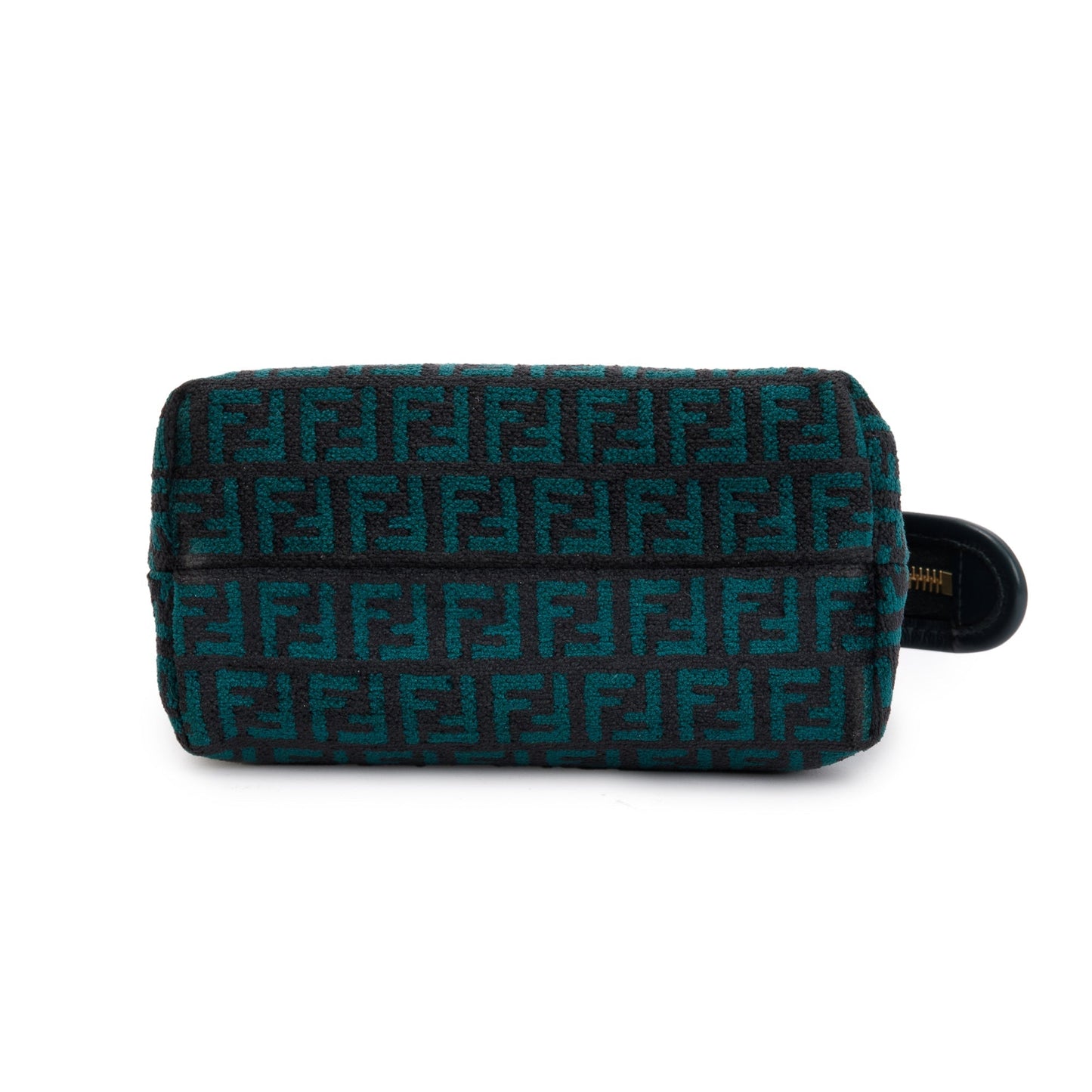 Fendi Green FF Motif Tapestry Fabric By the Way Mini Boston Bag