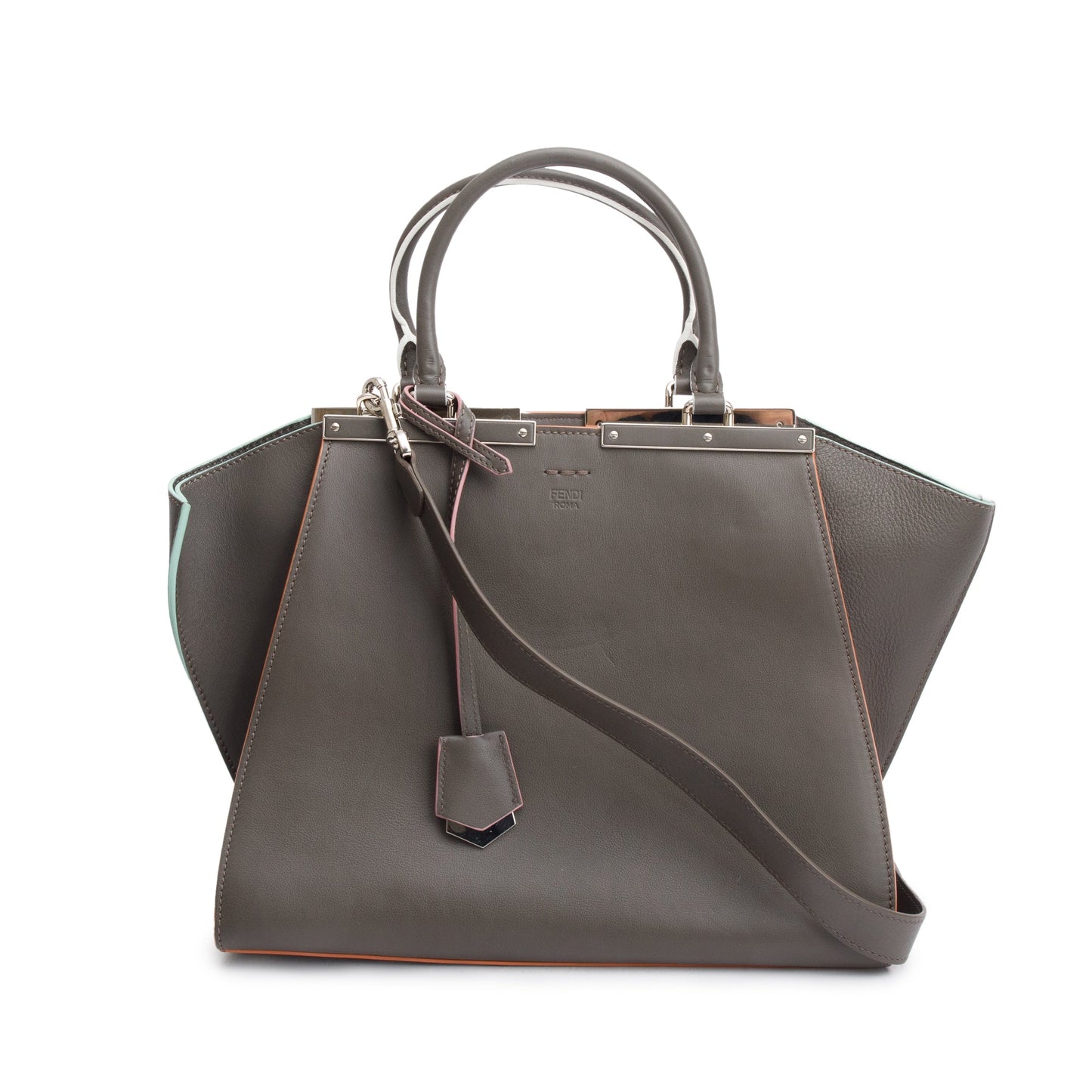 Fendi Grey Vitello Dolce Petite 3Jours Tote