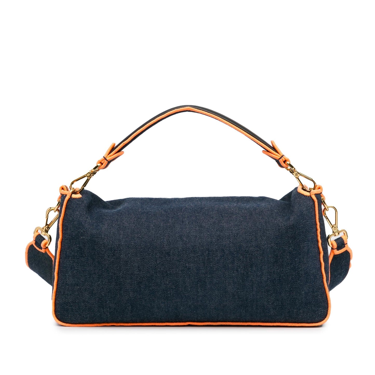 Fendi Large Denim Baguette Satchel