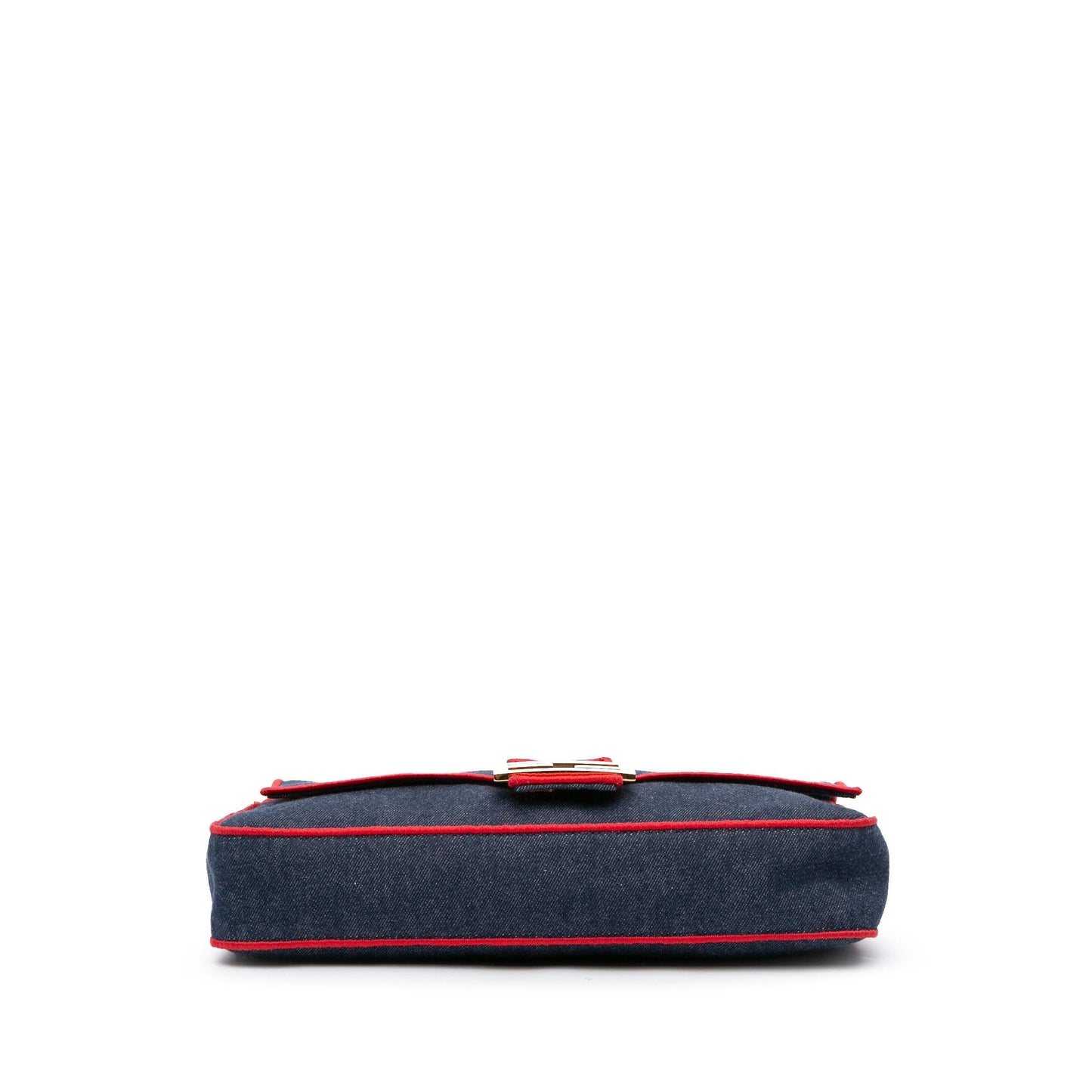 Fendi Large Denim Baguette Satchel