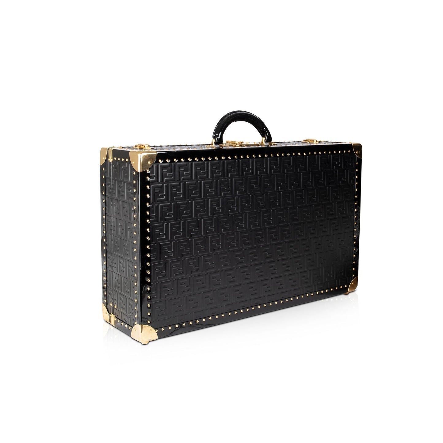 Fendi Large FF Embossed Leather Rigid Suitcase