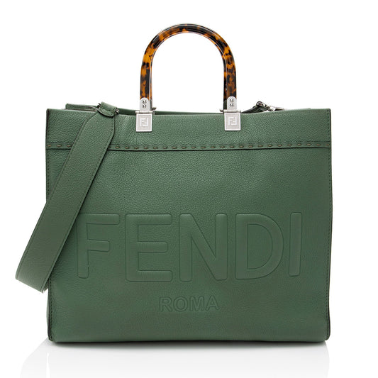 Fendi Leather Sunshine Medium Shopper Tote (SHF-qVztkQ)