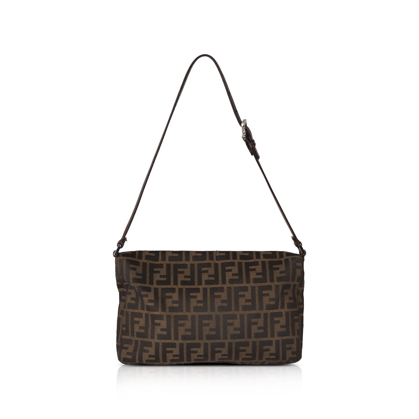 Fendi Leather-Trimmed Zucca Shoulder Bag