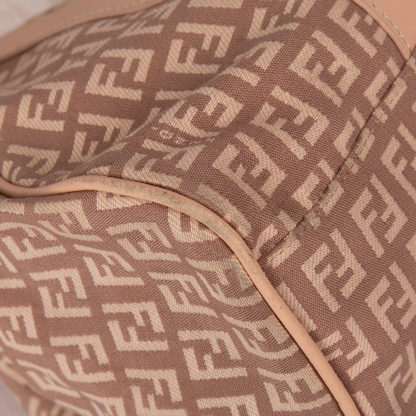 Fendi Leather-Trimmed Zucchino Shoulder Bag