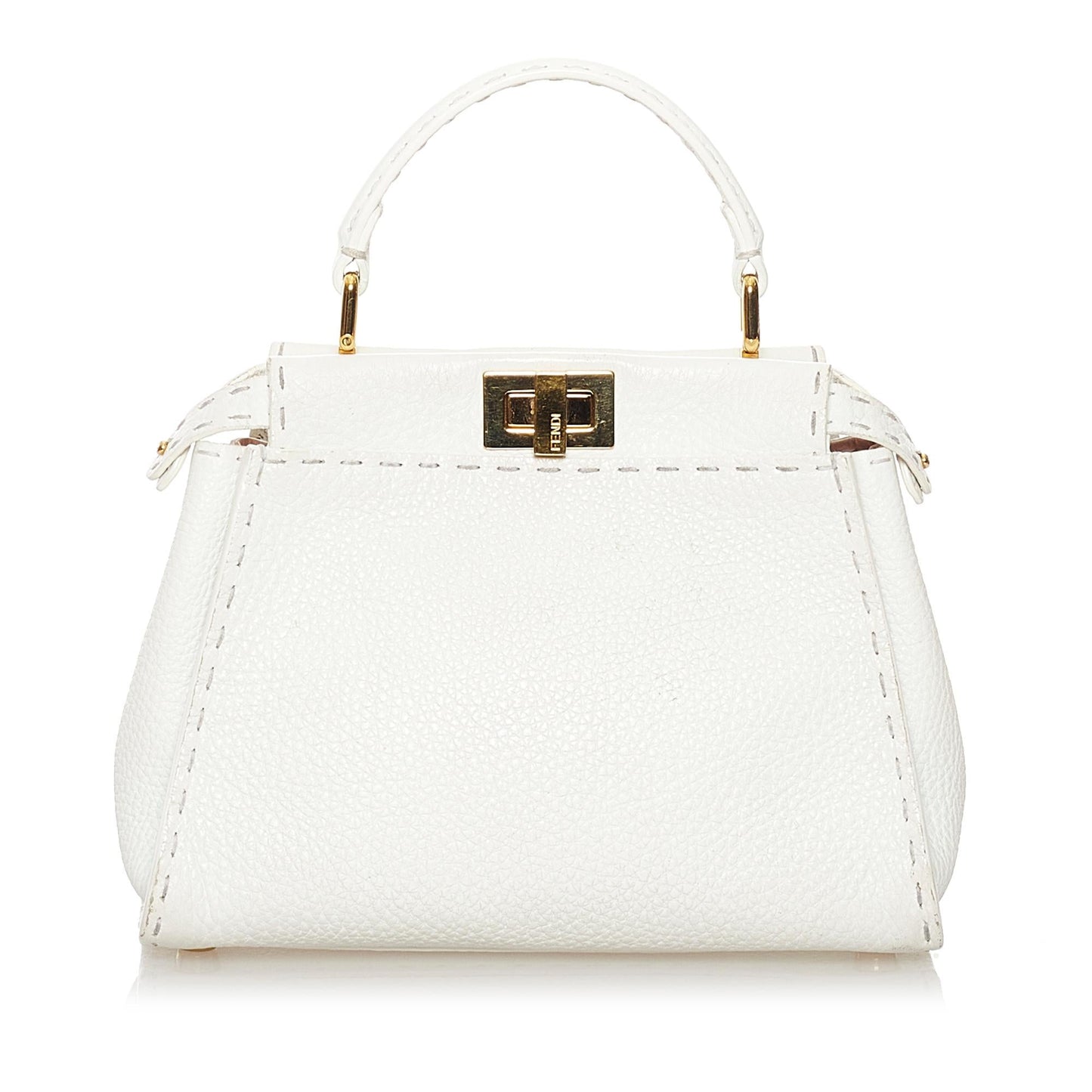 Fendi Mini Selleria Peekaboo Leather Satchel (SHG-34091)