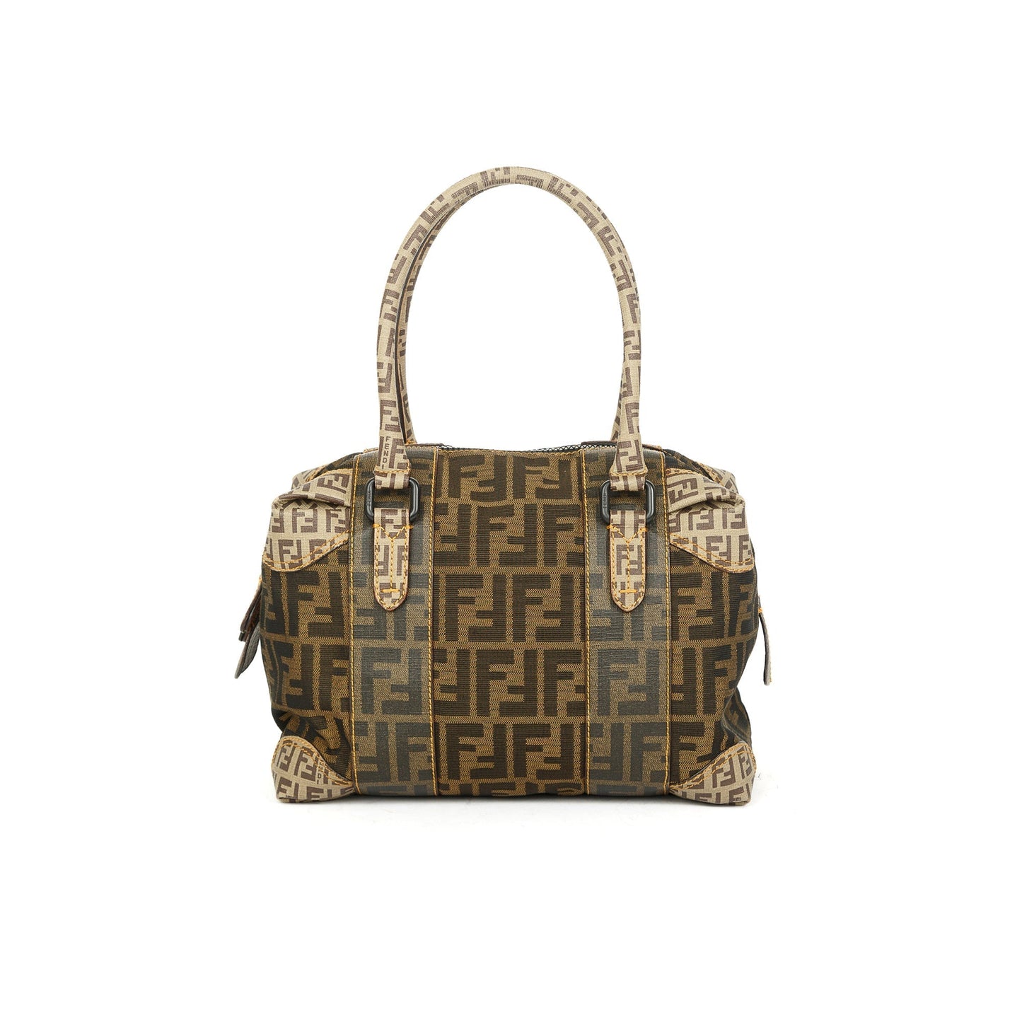 Fendi Mixed Media Boston Bag