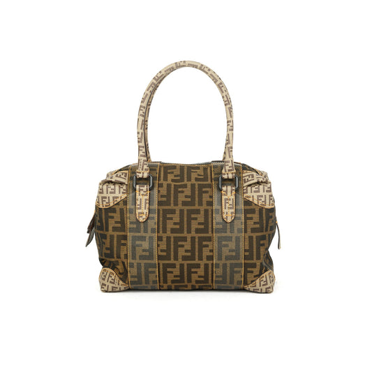 Fendi Mixed Media Boston Bag