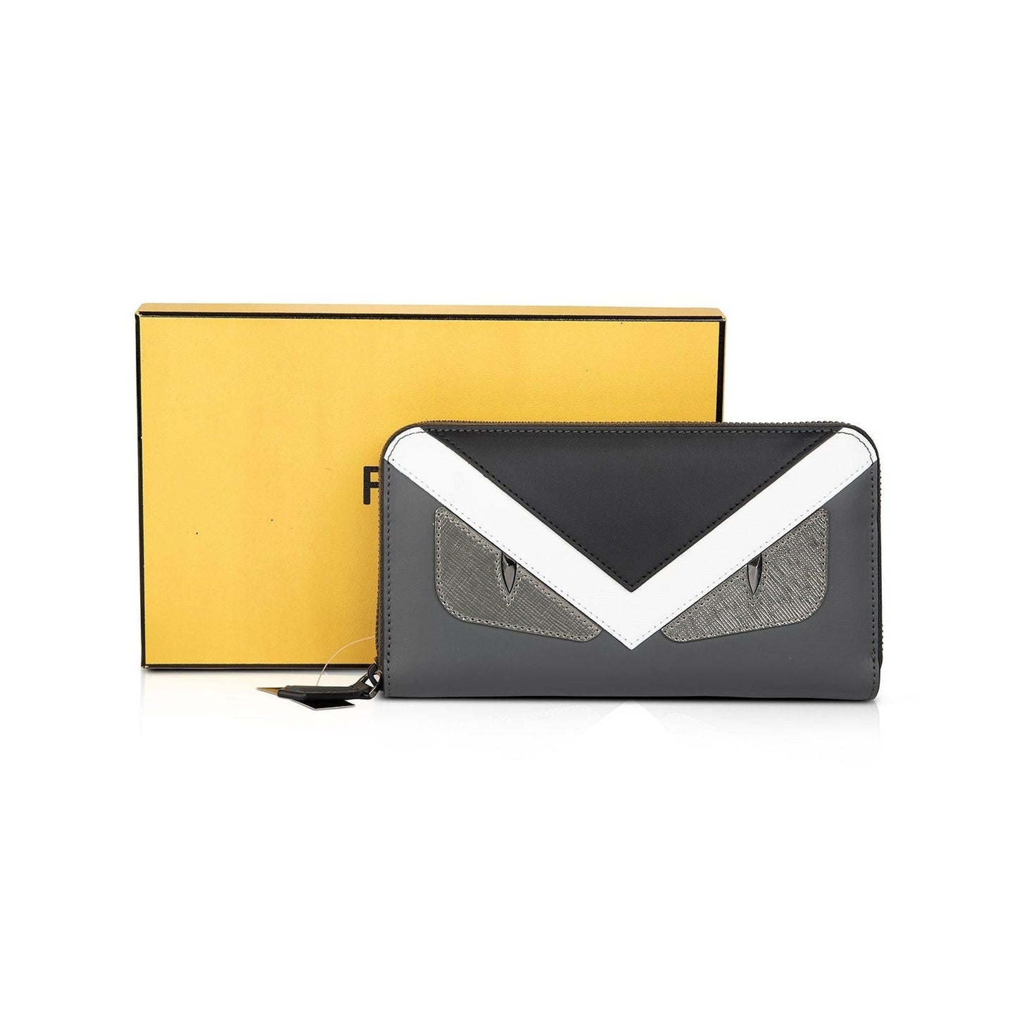 Fendi Monster Motif Leather Continental Wallet