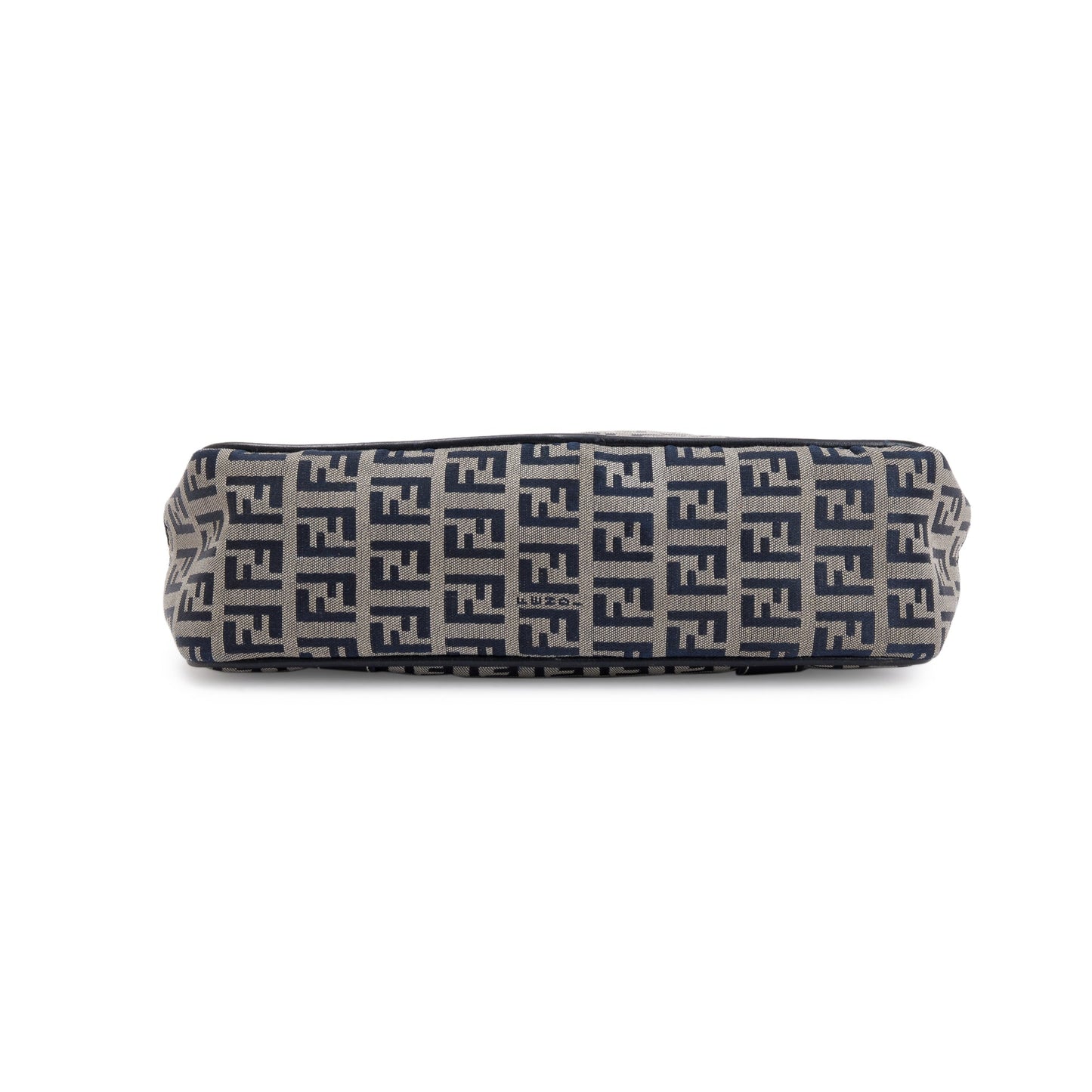 Fendi Navy FF Zucchino Canvas Leather Trimmed Mini Tote