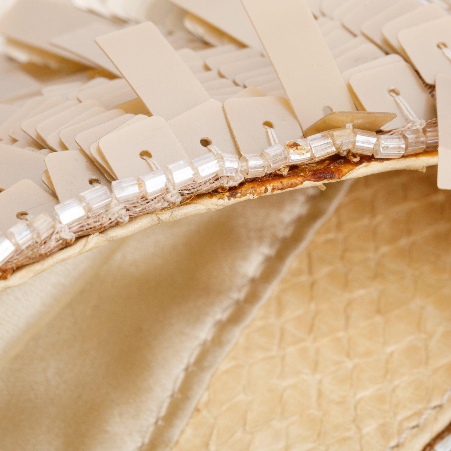 Fendi Neutral Python Sequin Baguette Micro Hobo Bag
