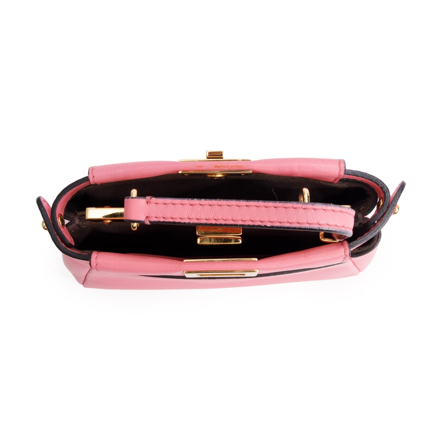Fendi Pink Leather Micro Peekaboo Bag