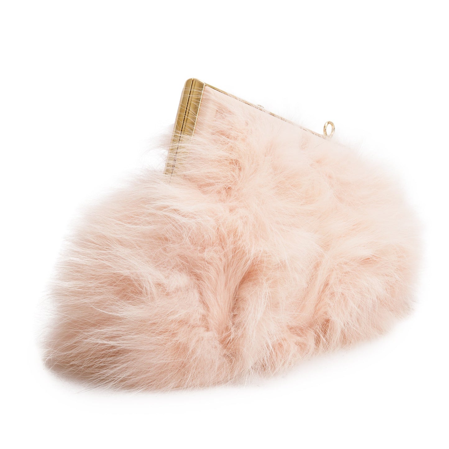 Fendi Pink Nappa Leather Fox Fur Small Fendi First Bag