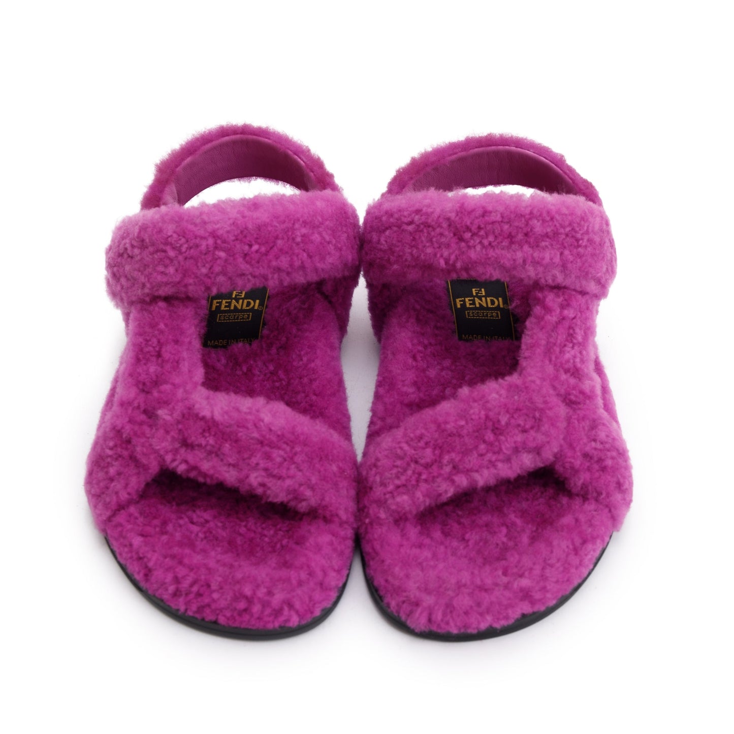 Fendi Purple Fur Fendi Feel Sandals, Size 36.5