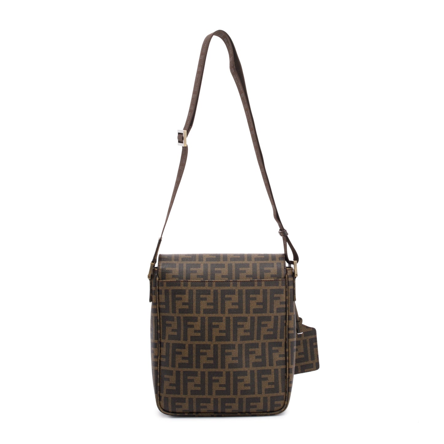 Fendi Small FF Zucca Coated Canvas Flap Messenger Bag