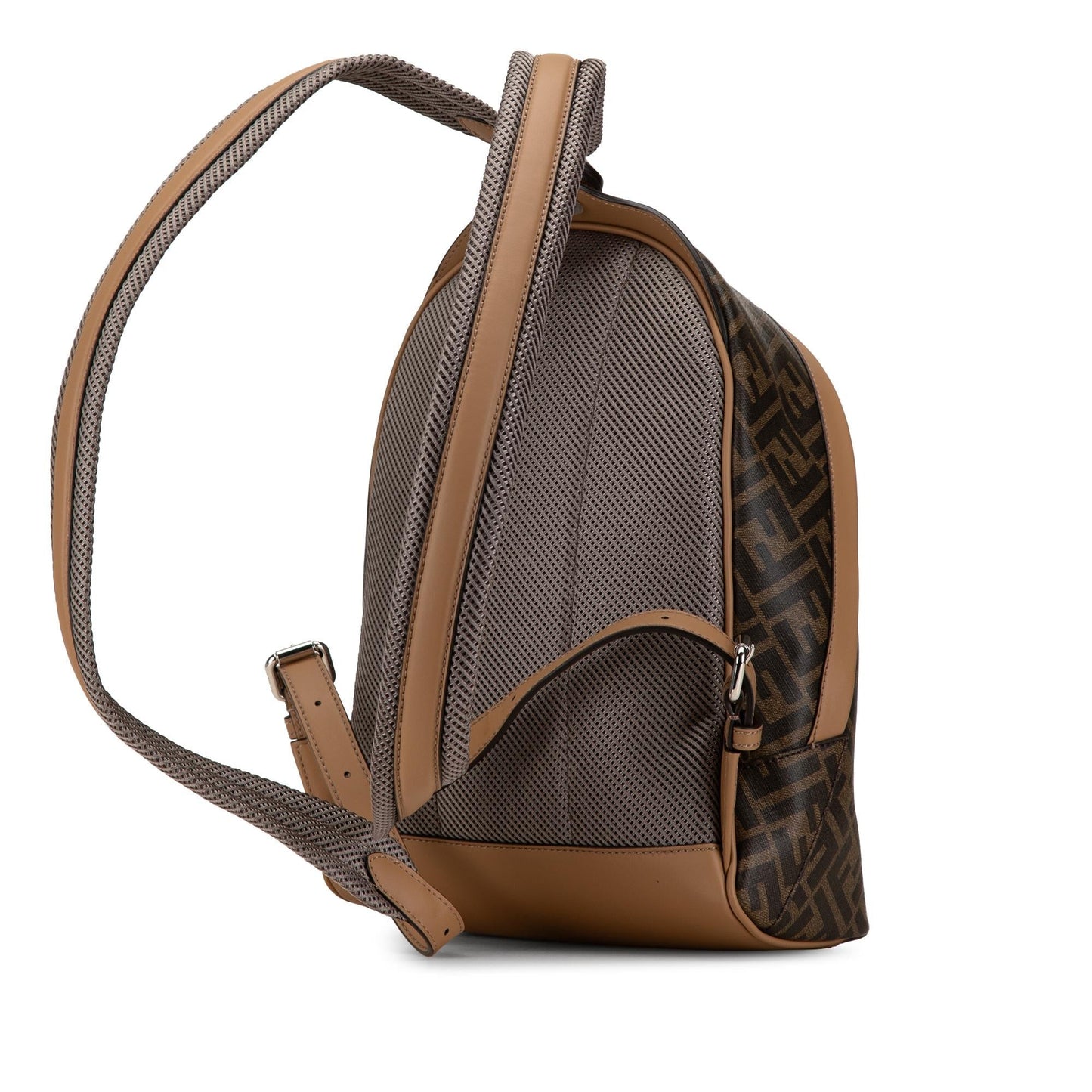 Fendi Small Zucca Coated Canvas Chiodo Diagonal Backpack
