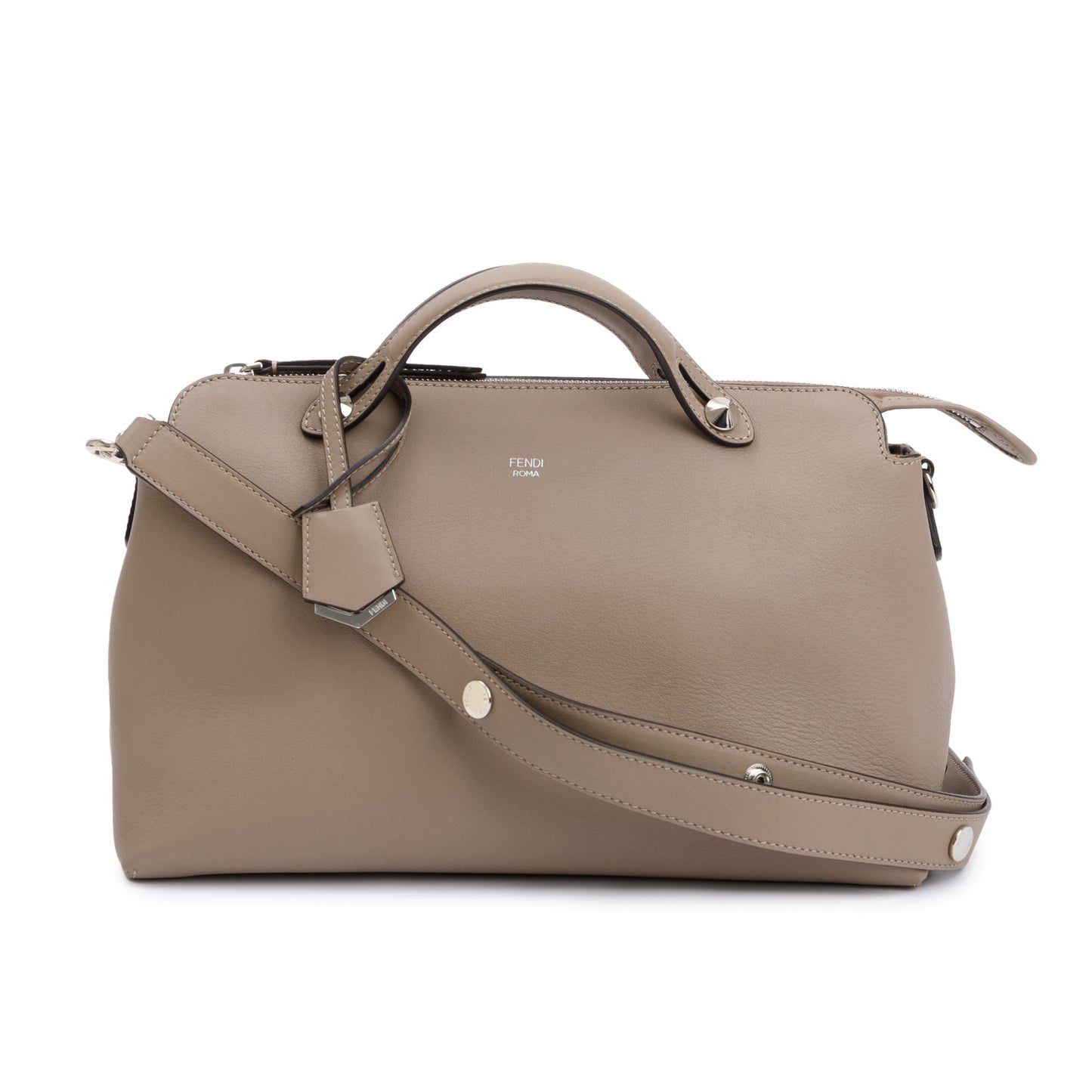 Fendi Taupe Calfskin Leather Large By the Way Handle Bag