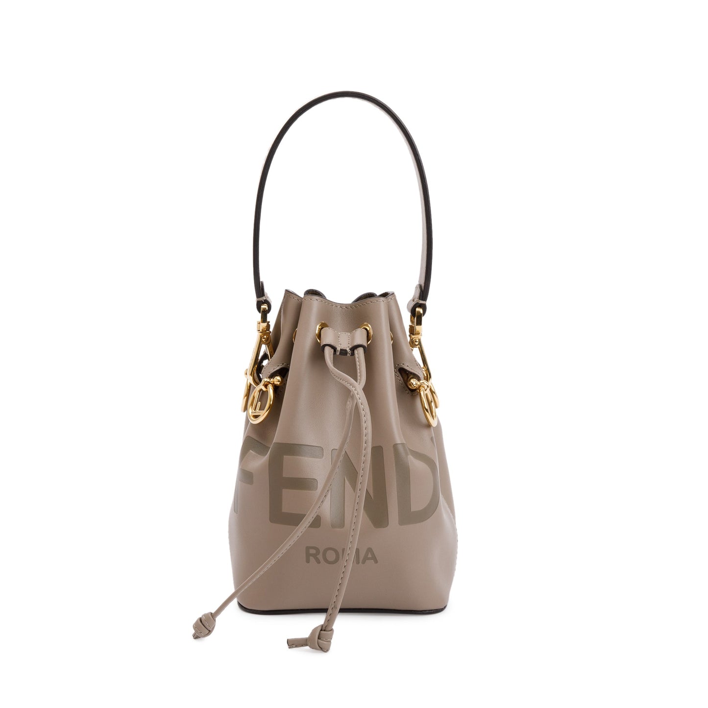 Fendi Taupe Calskin Leather Mini Mon Tresor Bucket Bag